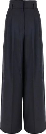 Max Mara Wijde broek - Dames - Wijde Broeken - Blauw - M - Broeken