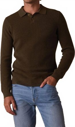 The Normal Brand Robles Knit Waffle Stitch Polo In Alpine