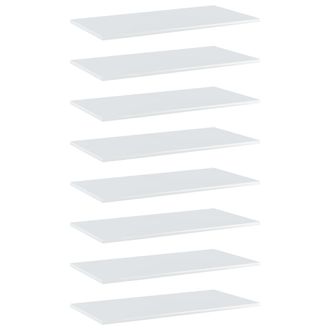 vidaXL Estante Estanter&iacute;a 8uds Contrachapada Blanco Brillo 80x40x1,5cm Vidaxl