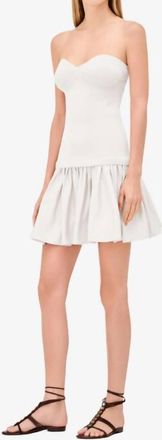 Alexis Dasia Strapless Pleated Mini Dress In White