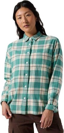 Backcountry Venture Classic Flannel Shirt - Womens in Egret Drifter Plaid at Nordstrom, Size X-Large