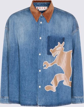 Marni Shirts Deep Blue-Uomo