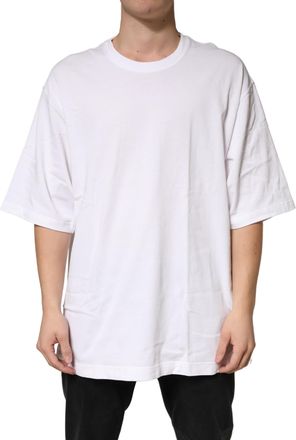 Dolce & Gabbana White Cotton Crewneck Short Sleeve Mens T-Shirt (Pre-Owned)