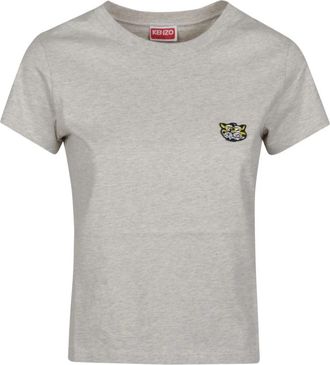 Kenzo Gots Wild Tiger Classic T-Shirt - Dames - T-shirts - Grijs - XS - Katoen - Tops