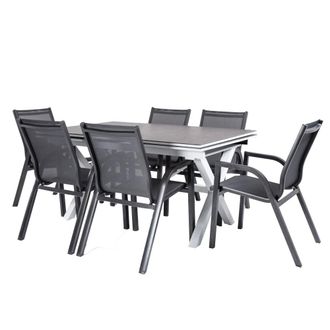 ED&Egrave;N JARD&Iacute; Conjunto de mesas y sillas de exterior reforzado blanco