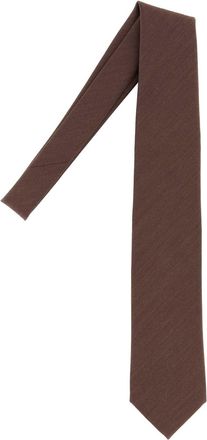 Brioni Herringbone Wool Necktie - Bordeaux