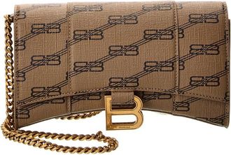 Balenciaga Hourglass Coated Canvas Wallet On Chain