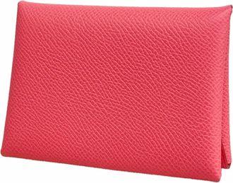 Herm&egrave;s Rose Azalee Leather Coin Purse/Coin Case (Pre-Owned)