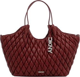 DKNY Paula Medium Tote - Dames - Shoppers - Rood - ONE Size - Leer - Tassen