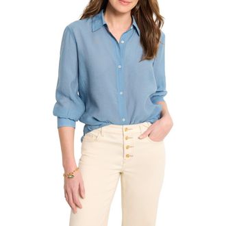 Nic+Zoe Breeze Button-Up Shirt in Misty Blue at Nordstrom Rack, Size Xx-Large