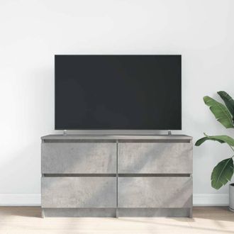 Berkfield Home TV Cabinet Concrete Grey 100x35x54 cm Engineered Wood | Size: 100 x 35 x 54 cm