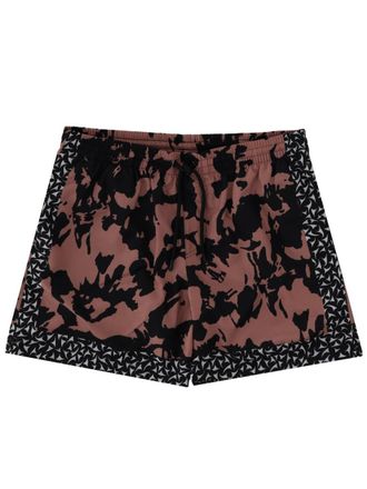 Dries Van Noten Abstract Floral Polyamide Geometric Trim Swim Shorts