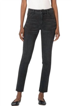 Kut from the Kloth Womens Reese High Rise Fab Ab Ankle Jeans In Respectable With Black Base Wash
