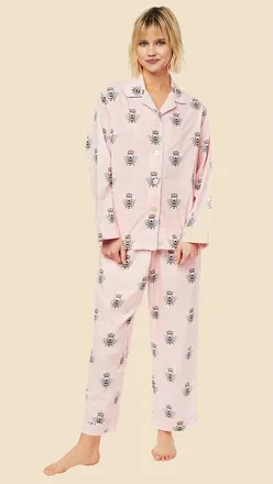 The Cats Pajamas Luxe Pima Pajama in Queen Bee Pink at Nordstrom, Size X-Small