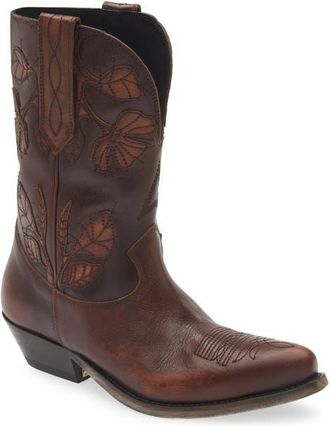 Golden Goose Wish Star Short Western Boot in Dark Brown at Nordstrom, Size 11Us