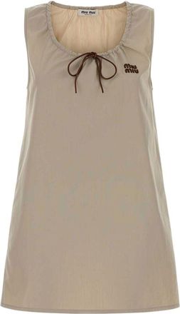 Miu Miu Beige Scoop Neck Mini Dress