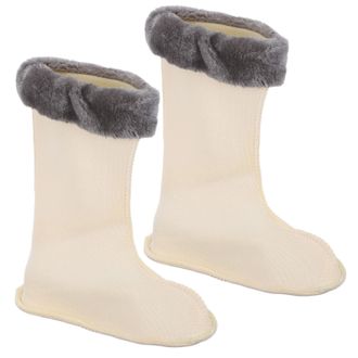 Yardwe Insulated Boot Liners for Women Rain Boots - Thermal Fleece Cotton Shoe Liners, Mid-Calf Warm Sock Inserts for Cold Weather Snow Hiking, Size L (Fits 