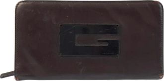 Gucci Pre-owned Wallets, female, Brown, Size: ONE SIZE Pre-owned Leather Long Wallet