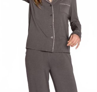 PJ Salvage 3Piece Pajama Set In Charcoal