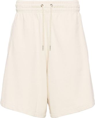 Maison Kitsun&eacute; Fox Head-print cotton track shorts - men - Cotton - M - Neutrals