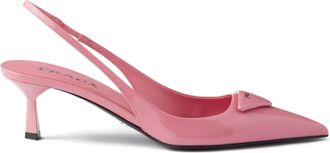 Prada 55 mm slingback pumps met triangel-logo - Roze