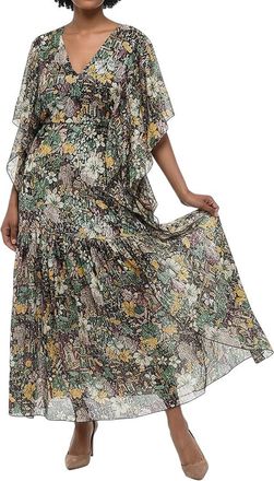 La DoubleJ Multicolor V Neck Midi Dress