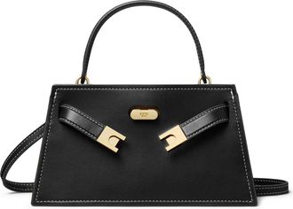Tory Burch Tassen, Dames, Zwart, ONE Size, Leer, Lee Radziwill Pebble Mini Top Handle