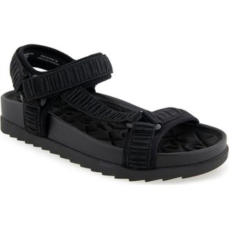 Aerosoles Latoya Flatform Slide Sandal in Black Rouched Elastic Fabric at Nordstrom Rack, Size 9.5