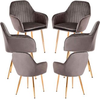 Regalos Miguel Regalos Miguel - Packs Sillas Comedor - Pack 6 Sillas Chic Golden - Gris oscuro