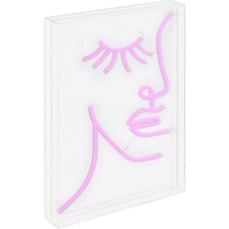 Jonathan Y Designs Half-Face 10.3 X 15 Contemporary Glam Acrylic Box USB Operated LED Neon Light, Pink at Nordstrom