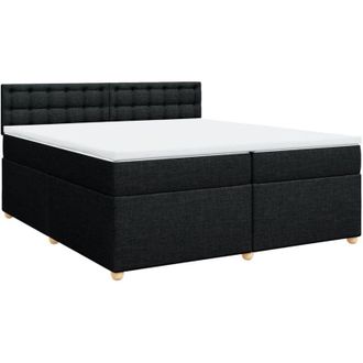 vidaXL Vidaxl - Cama Box Spring Con Colch&oacute;n Tela Negro 200x200 Cm
