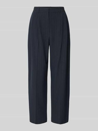 Jake*s Hose mit Streifenmuster und B&uuml;gelfalten in Dunkelblau, Gr&ouml;&szlig;e 32