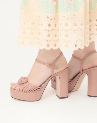 Valentino Garavani Sandalo Con Plateau Coeur Royal In Capretto 115Mm Donna ROSA 36.5