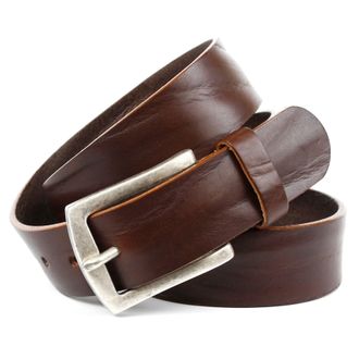 Anthoni Crown Lederg&uuml;rtel ANTHONI CROWN, Herren, Gr. 11,5, braun, Leder, unifarben, G&uuml;rtel Lederg&uuml;rtel, in dunkelbraun mit matter Schliesse im Antik Finish