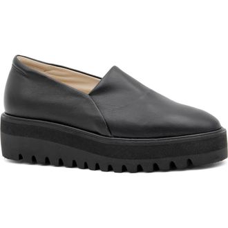 Amalfi By Rangoni Enfasi Platform Wedge Loafer in Black Harley Black Parmasoft at Nordstrom, Size 7.5