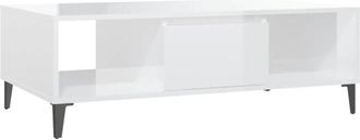 vidaXL Vidaxl - Coffee Table High Gloss White 103.5x60x35 cm Engineered Wood