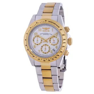 Invicta Speedway Chronograph White Dial Two-tone Mens Watch