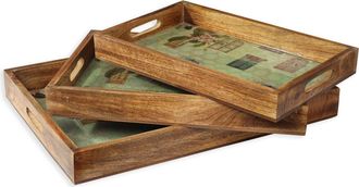 Tiramisu Sunshine Springs 3-Piece Decorative Trays in Green Doors at Nordstrom Rack