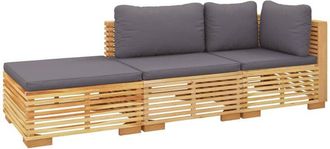 vidaXL Juego Muebles De Jard&iacute;n 3 Piezas Y Cojines Madera Maciza Teca Vidaxl
