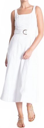 Karina Grimaldi Liliana Midi Dress In White Denim