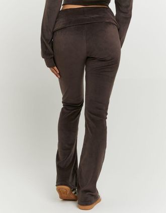 Tally Weijl Samthose TALLY WEIJL SPAPEVOLDY, Damen, Gr. 34, N-Gr, chocolate nugget, Sweatware, Obermaterial: 94% Polyester, 6% Elasthan, unifarben, bootcut fit la