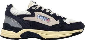 Autry Blauw en Zilver Sneakers met Unieke Materialen - Heren - Sneakers - Blauw - 40 EU - Leer - Schoenen