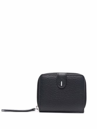 Maison Margiela zip-around compact wallet - women - Viscose/Calf Leather/Calf Leather - One Size - Black