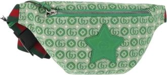 Gucci Pre-owned Canvas Crossbodytas - Dames - Vintage Heuptassen - Groen - ONE Size - Vintage