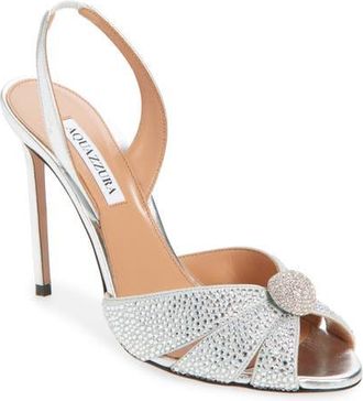 Aquazzura Flirt Slingback Sandal in Silver at Nordstrom, Size 9.5Us