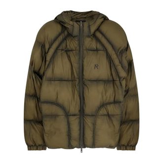 Represent Winter Jackets, male, Green, Size: XL Translucent Hooded Puffer