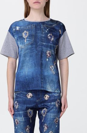 Liu Jo T-shirts in cotone stampata effetto denim