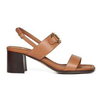 Ferragamo High Heel Sandals, female, Brown, Size: 10 1/2 US Lou 55 Slingback Sandals