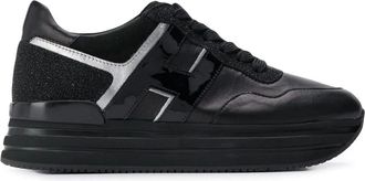 Hogan Midi H222 Sneakers - Dames - Sneakers - Zwart - 35 EU - Leer - Schoenen