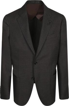 Lardini Bruine Wol Drie-Knoop Jas - Heren - Blazers - Bruin - XL - Wol - Jassen